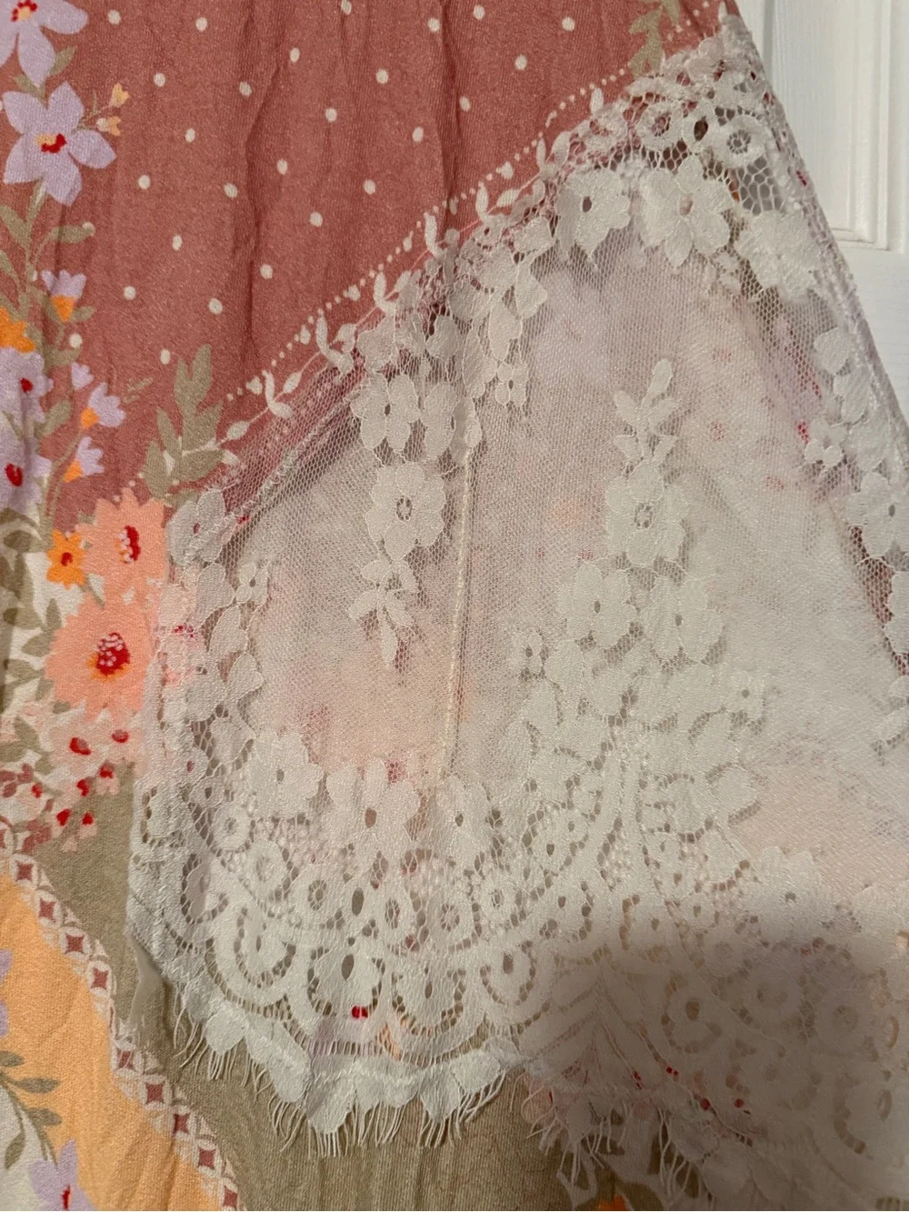 Free People Vienne Tee Lace Floral Tunic Top Fairy Whimsical Floral Boho Hippie